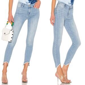 Frame Le Skinny Triangle in "Floyd" Raw Hem Light Wash Jeans